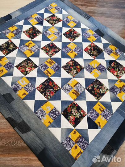 Одеяло-плед лоскутное шитье