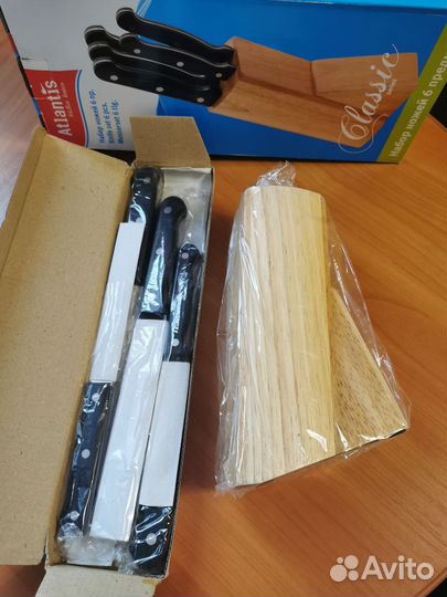 Новый набор кухонных ножей с подставкой 6 предм