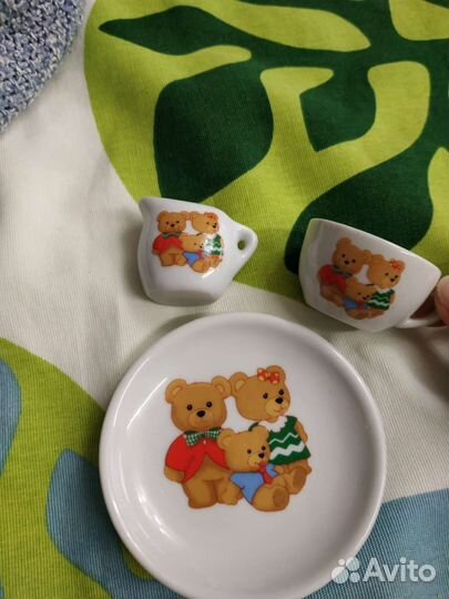 Чашка блюдце молочник детская посуда
