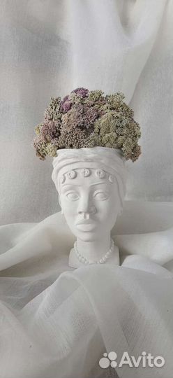 Кашпо из гипса, декор для дома