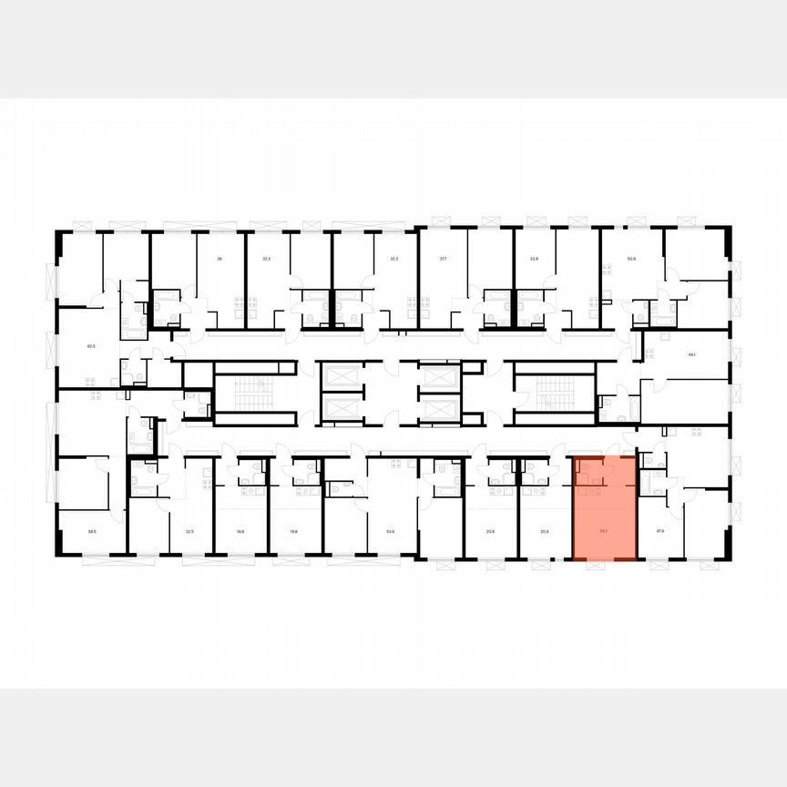 Квартира-студия, 24,7 м², 5/24 эт.
