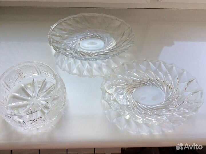 Посуда сервировочная,хрустальное стекло