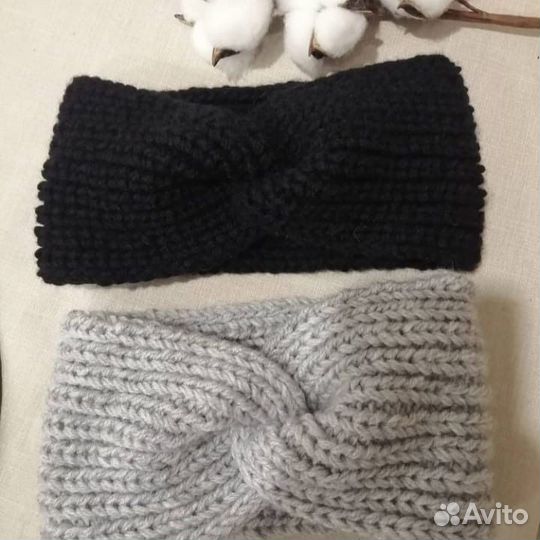Повязка на голову вязаная