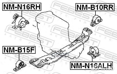 Подушка двигателя зад прав/лев NMB10RR Febest