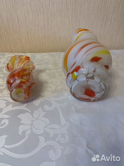 Ваза и кувшин СССР цветное стекло