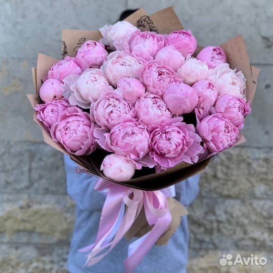 Букет 25 Пионов. Цветы с Доставкой