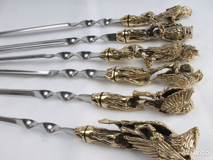 Шампура хищные птицы с цельно литой ручкой