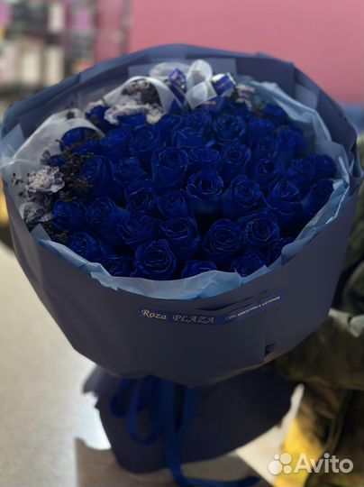 Букет цветов синие розы