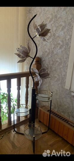 Торшер со стеклянными полками