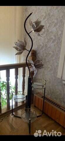 Торшер со стеклянными полками