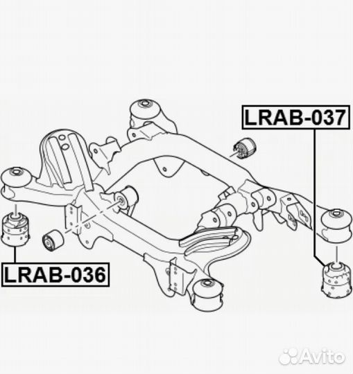 Сайлентблок заднего подрамника Febest lrab-037