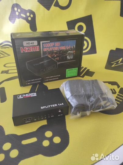 Разветвитель Hdmi 1 на 4 сплиттер делитель