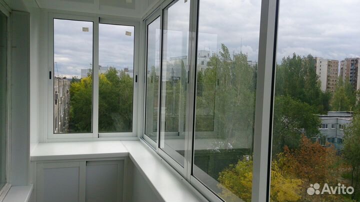 Холодное остекление балкона Г-образного