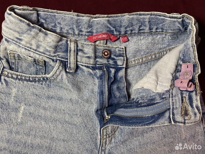 Джинсы широкие для девочки 128