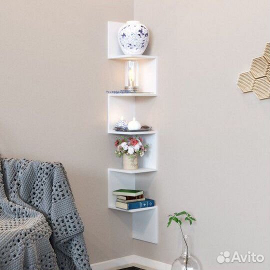 Полка навесная угловая