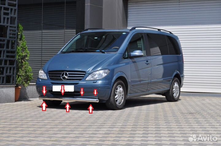 Защита переднего бампера Mercedes Benz Vito w639