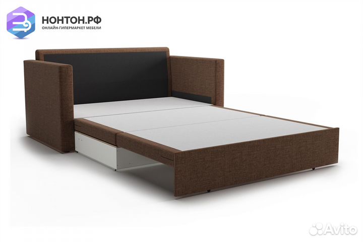 Диван выкатной Берг рогожка коричневая