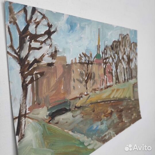 Картина этюд маслом Инженерный замок