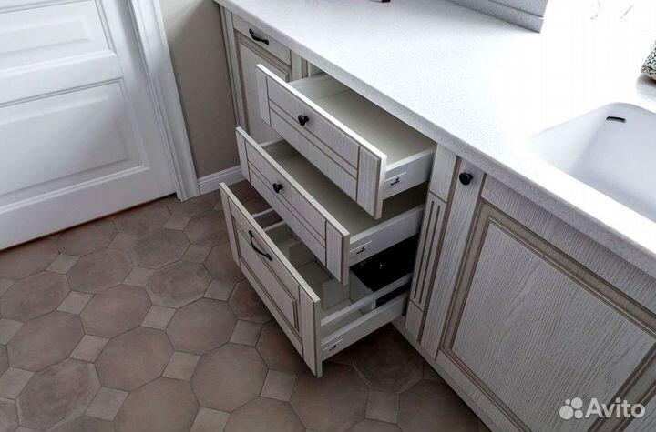 Прямая кухня с мдф фасадами