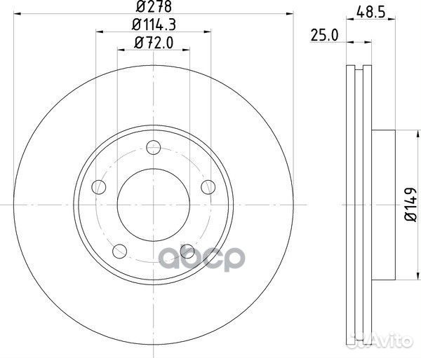 Диск тормозной перед ND5001K nisshinbo