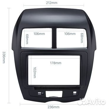 Переходная рамка 2DIN Mitsubishi ASX