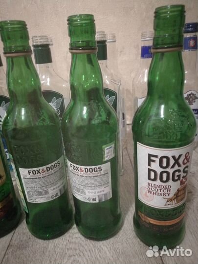 Бутылки из под виски Fox & Dogs
