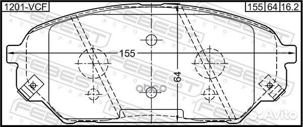 Колодки тормозные передние 1201vcf Febest
