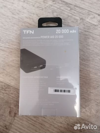 Внешний аккумулятор TFN PowerAid 20000 мАч Black