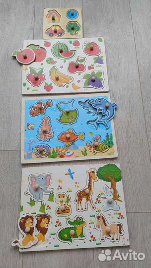 Деревянные пазлы вкладыши