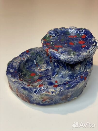 Керамическая тарелка этажерка