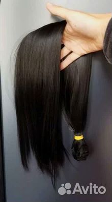 Волосы 75 см натуральные на трессах чёрные