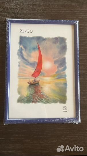 Рамка А4(21*30) синий пластиковый багет