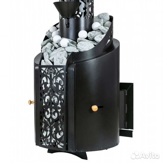 Чугунная печь для бани Тигра / Арабская Ночь Нуар