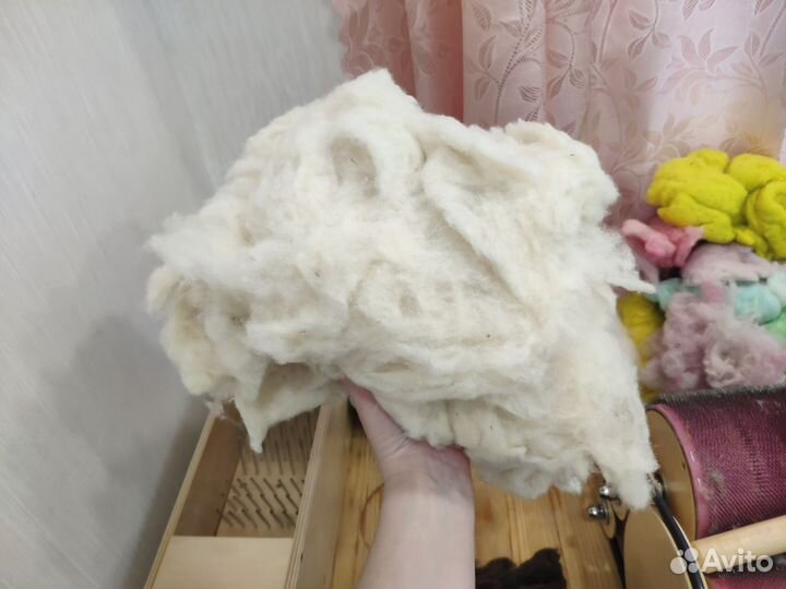 Барабанный кардер + трепалка + шерсть меринос