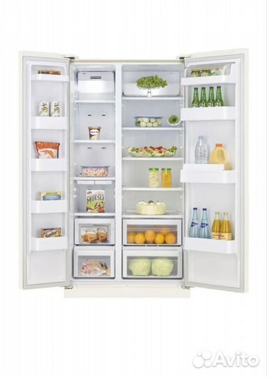 Холодильник Samsung side by side бежевый