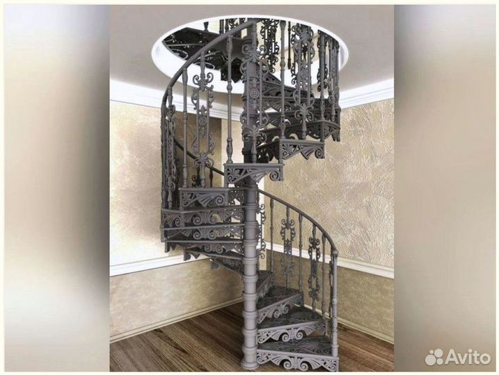 Лестница винтовая кованая под ключ