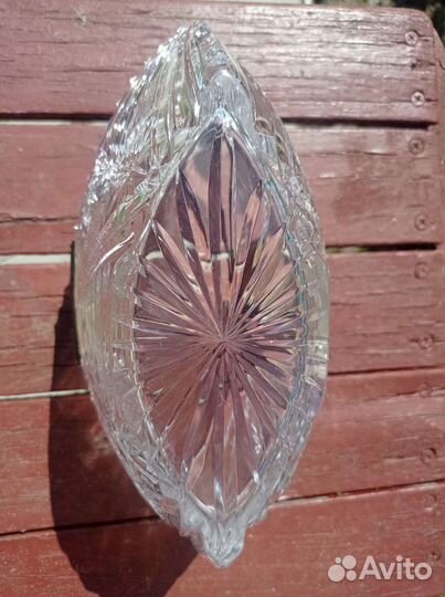 Ваза салатница лодочка хрусталь СССР