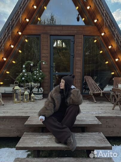 Искусственная шуба коричневая