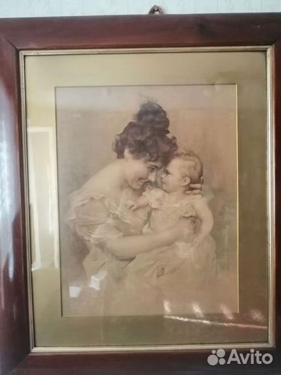 Картина Альфред Шварц Женщина с ребёнком 19в