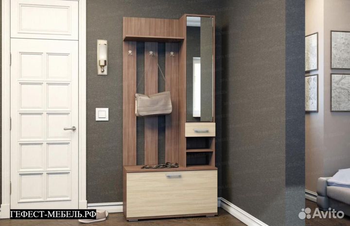 Прихожая Ника вз910 Ясень Шимо темный/Ясень шимо с