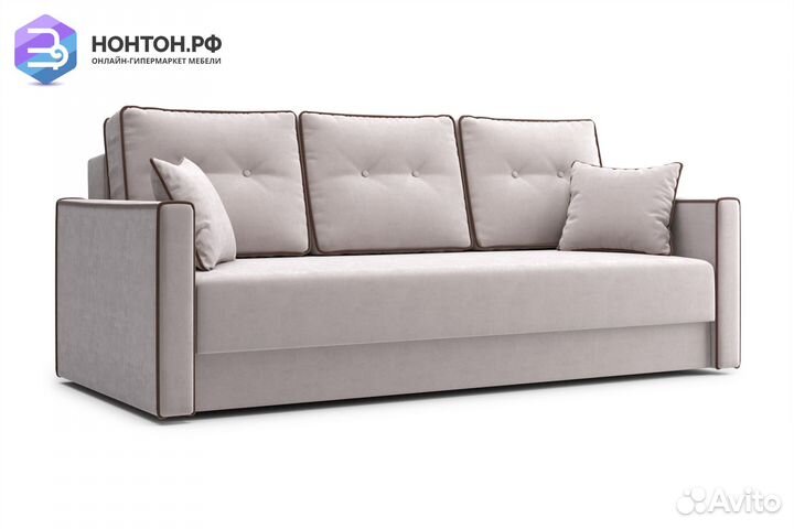 Диван еврокнижка Леон 3-х местный бежевый