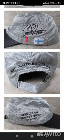 Кепка Mercedes team F1 1998 Hakkinen Mika 20 век