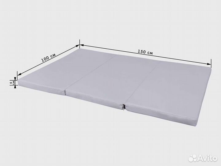 Мат складной 3 секции Sportova 150х100х6см