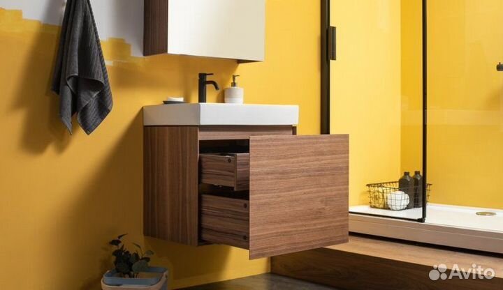 Тумба с раковиной Aquanet Нью-Йорк 60 орех (213934