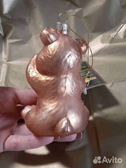 Стеклянная елочная новая игрушка 