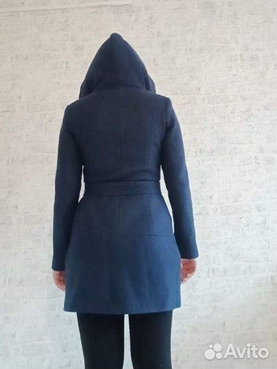 Пальто женское 44 осеннее темно-синее