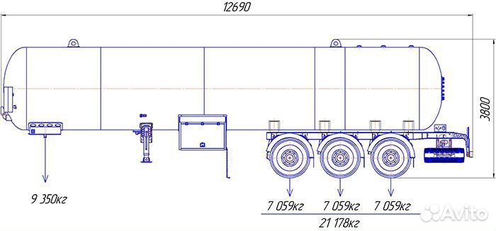 Полуприцеп газовоз GT7 ППЦТ-36, 2023