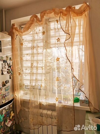 Комплект шторы и тюль на кухню