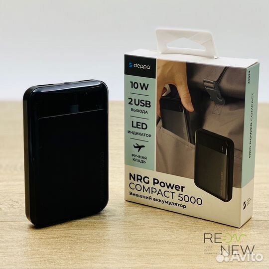 Портативный аккумулятор Deppa Compact