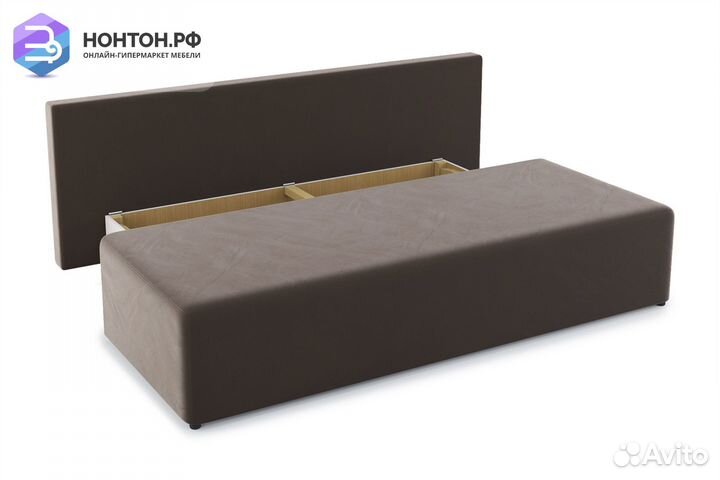 Диван еврокнижка Нексус коричневый / ромб коричнев